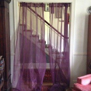 IKEA Sheer Curtain Panels Purple Drapes Light Filtering Sarita  1 pair/2 panel